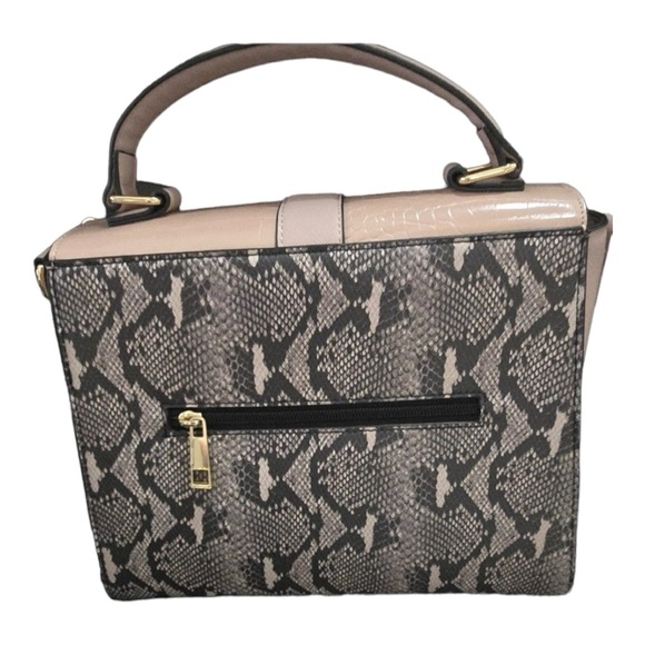 ALDO NUDE WITH SNAKE PRINT PADLOCK DETAIL SATCHEL BAG S/S NWOT - Picture 5 of 10